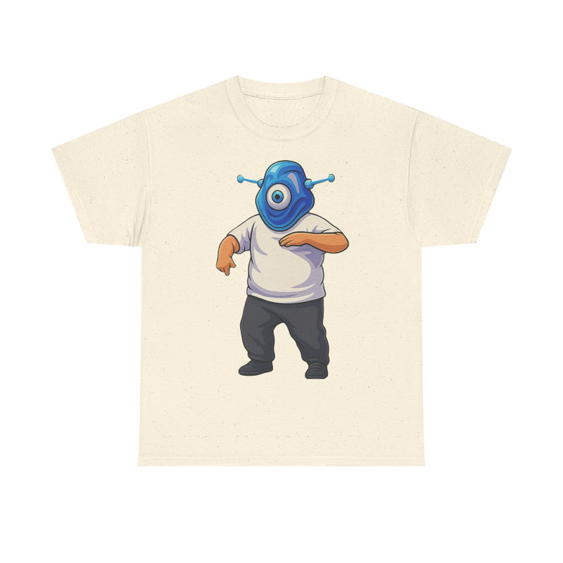 Whimsical Alien Graphic Tee for Casual Wear, Unisex Cotton T-Shirt, Fun Gift for Sci-Fi Lovers, Unique Everyday Wear, Cool Graphic Design