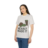 Nearly Made It Unisex T-Shirt - Cute Turtle Design, Funny Graphic Tee, Gift for Creators, Casual Wear, Motivational Apparel