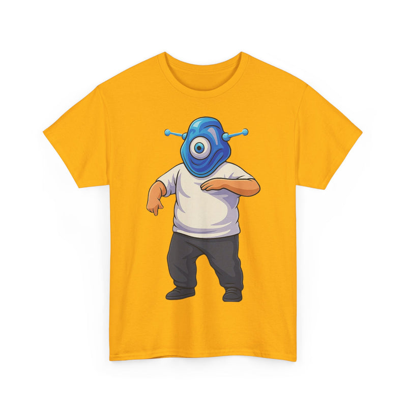 Whimsical Alien Graphic Tee for Casual Wear, Unisex Cotton T-Shirt, Fun Gift for Sci-Fi Lovers, Unique Everyday Wear, Cool Graphic Design