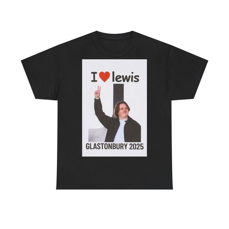 I  Lewis Glastonbury 2025 Unisex Heavy Cotton Tee | Festival Shirt, Concert Apparel, Fan Merchandise, Gift for Music Lovers, Casual Wear