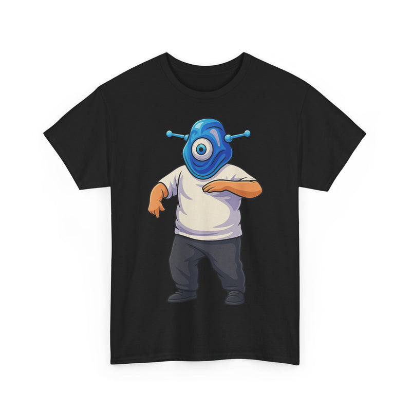 Whimsical Alien Graphic Tee for Casual Wear, Unisex Cotton T-Shirt, Fun Gift for Sci-Fi Lovers, Unique Everyday Wear, Cool Graphic Design